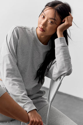 Cropped Sway Crew Neck Pullover