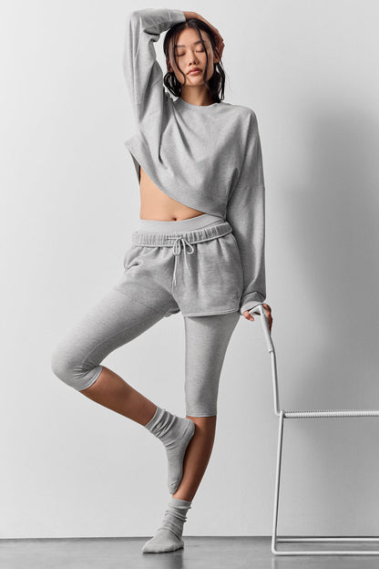 Cropped Sway Crew Neck Pullover