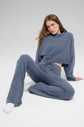 Cropped Sway Crew Neck Pullover