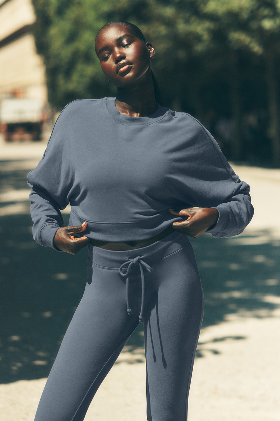 Cropped Sway Crew Neck Pullover