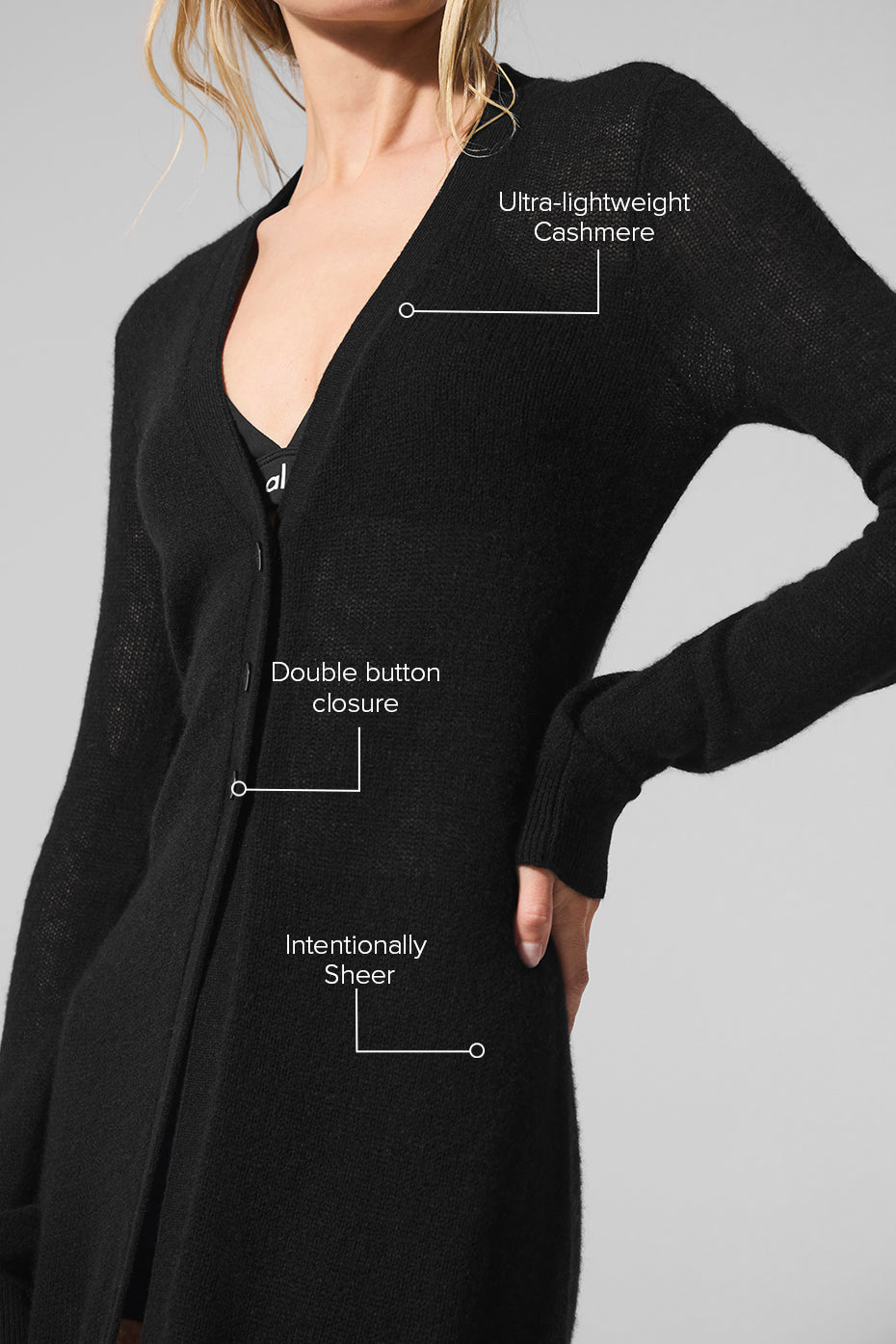 Sheer Cashmere Long Cardigan