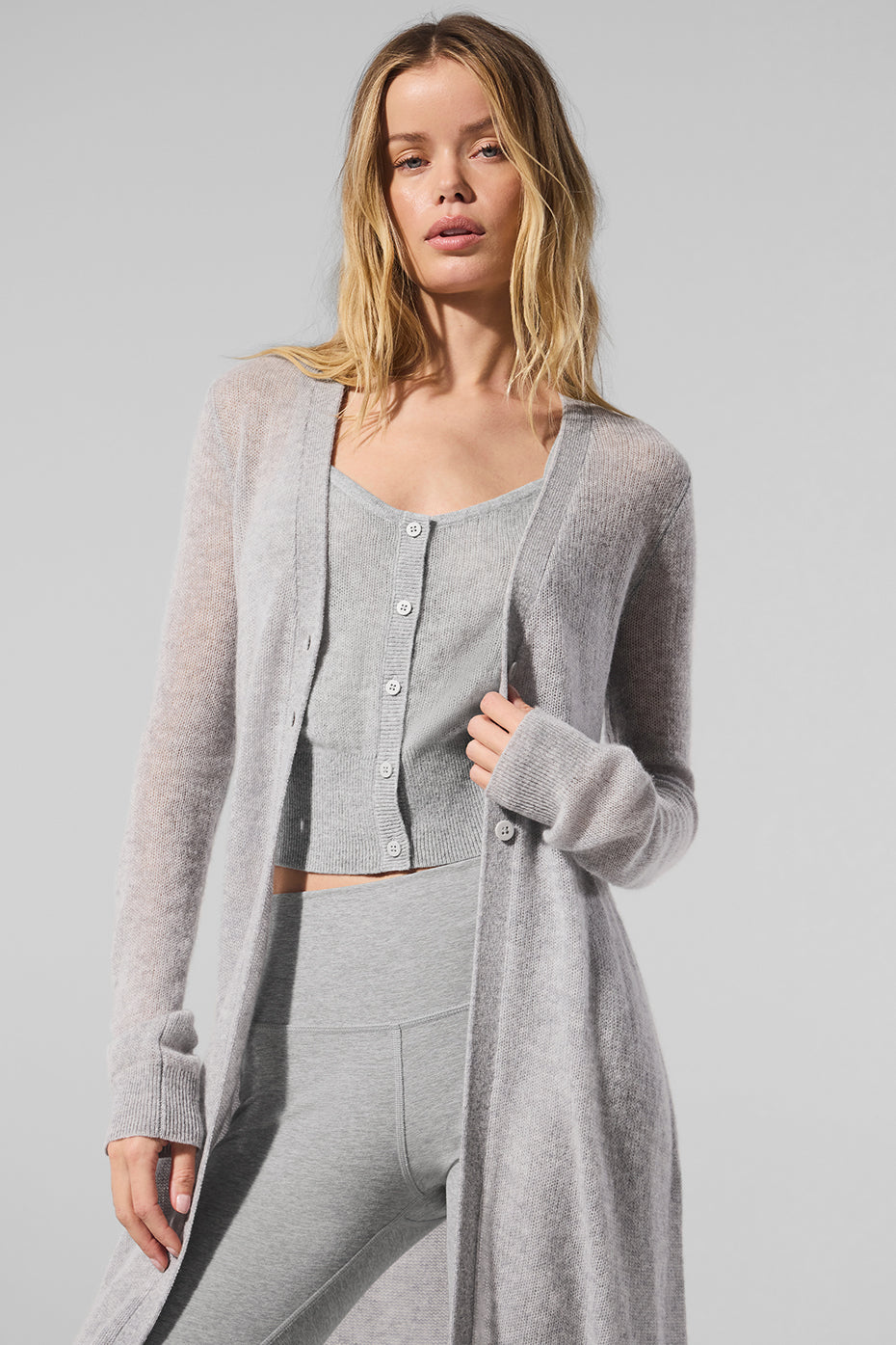 Sheer Cashmere Long Cardigan