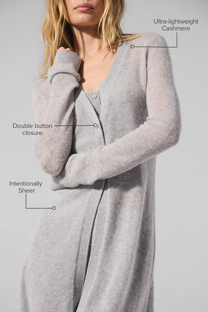 Sheer Cashmere Long Cardigan