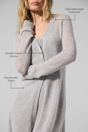Sheer Cashmere Long Cardigan