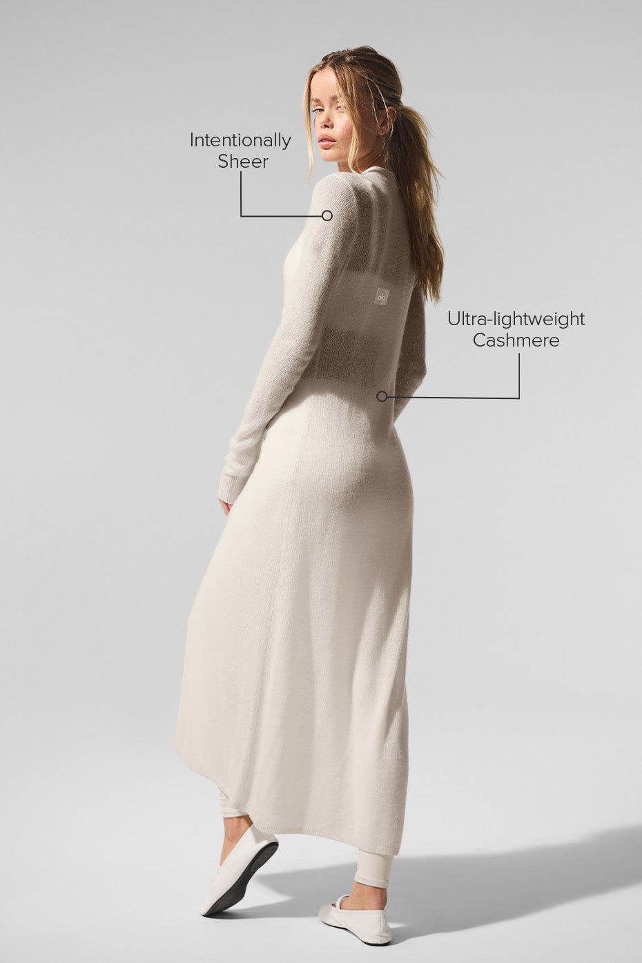 Sheer Cashmere Long Cardigan