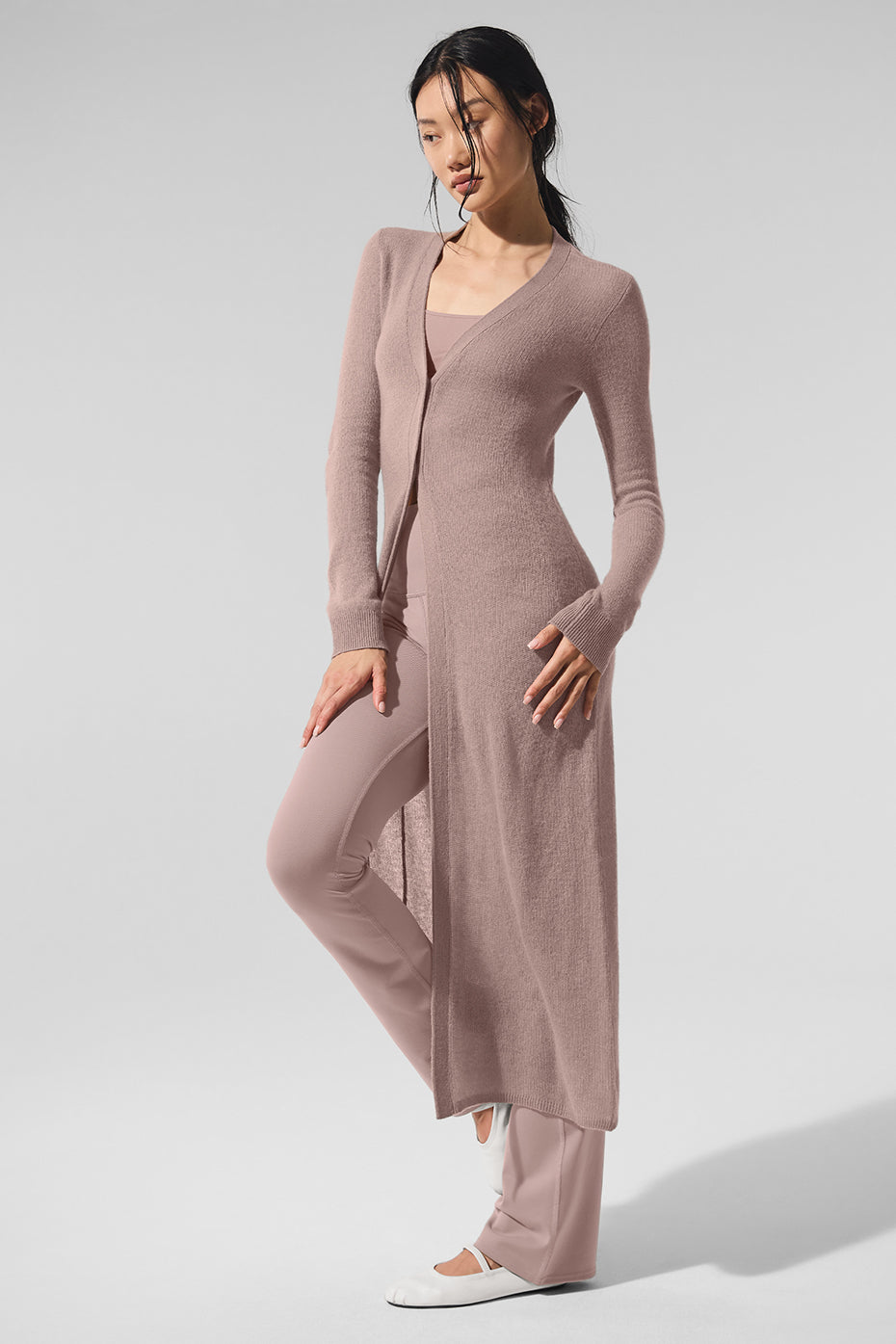 Sheer Cashmere Long Cardigan