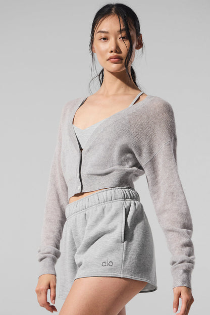 Sheer Cashmere Cropped Cardigan