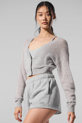 Sheer Cashmere Cropped Cardigan