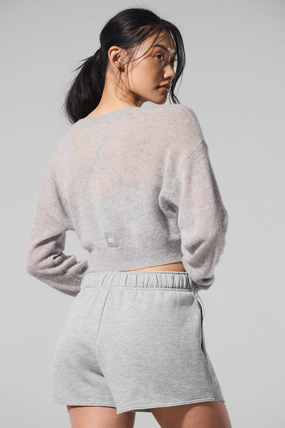 Sheer Cashmere Cropped Cardigan