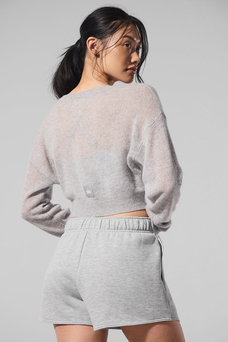 Sheer Cashmere Cropped Cardigan