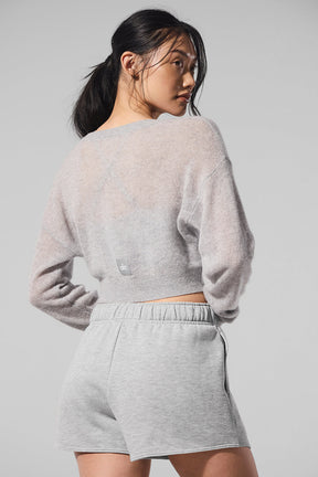 Sheer Cashmere Cropped Cardigan