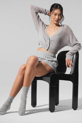 Sheer Cashmere Cropped Cardigan