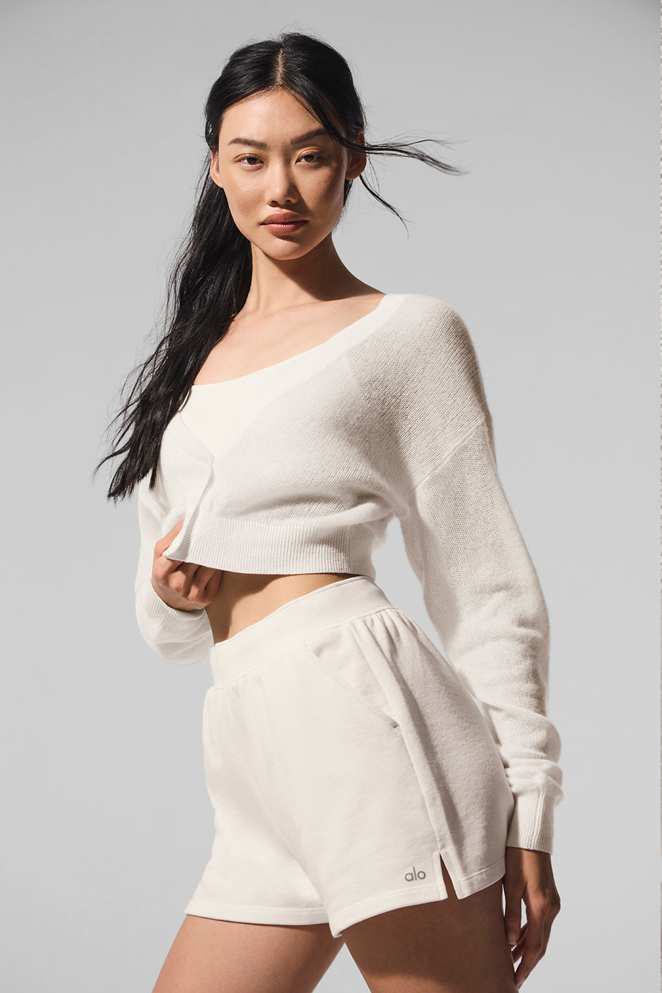 Sheer Cashmere Cropped Cardigan