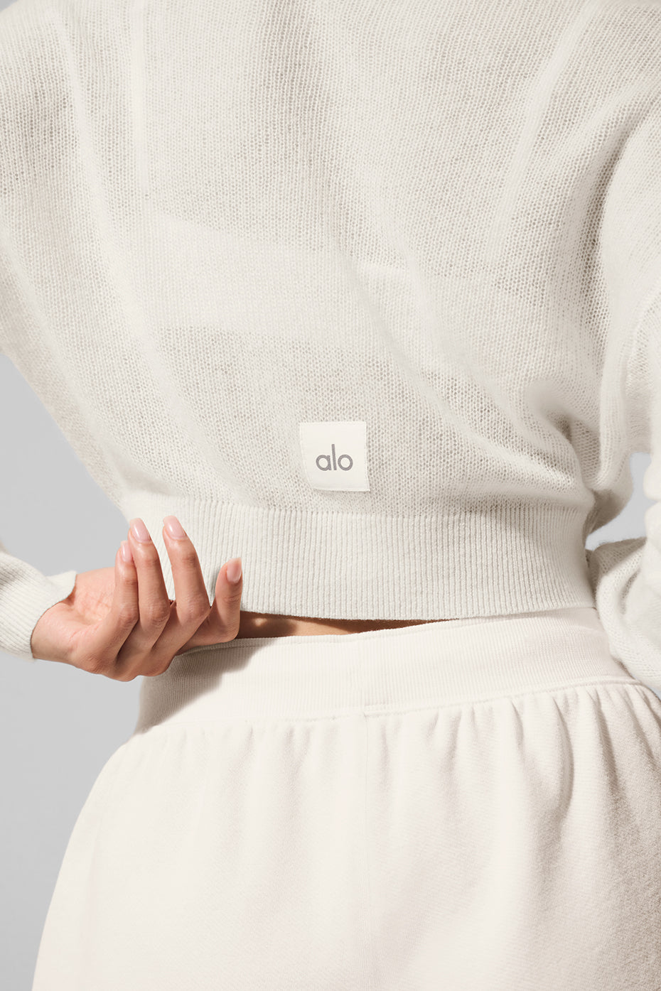 Sheer Cashmere Cropped Cardigan