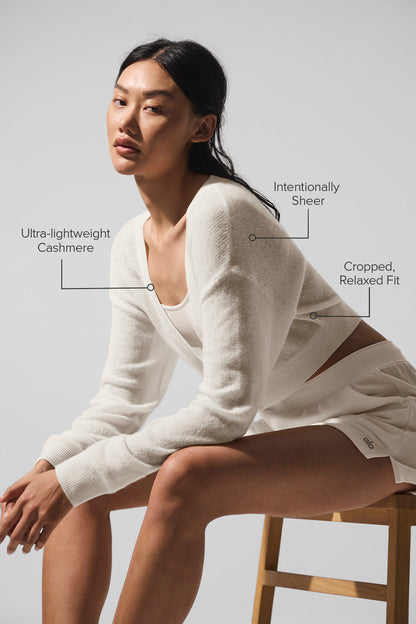 Sheer Cashmere Cropped Cardigan