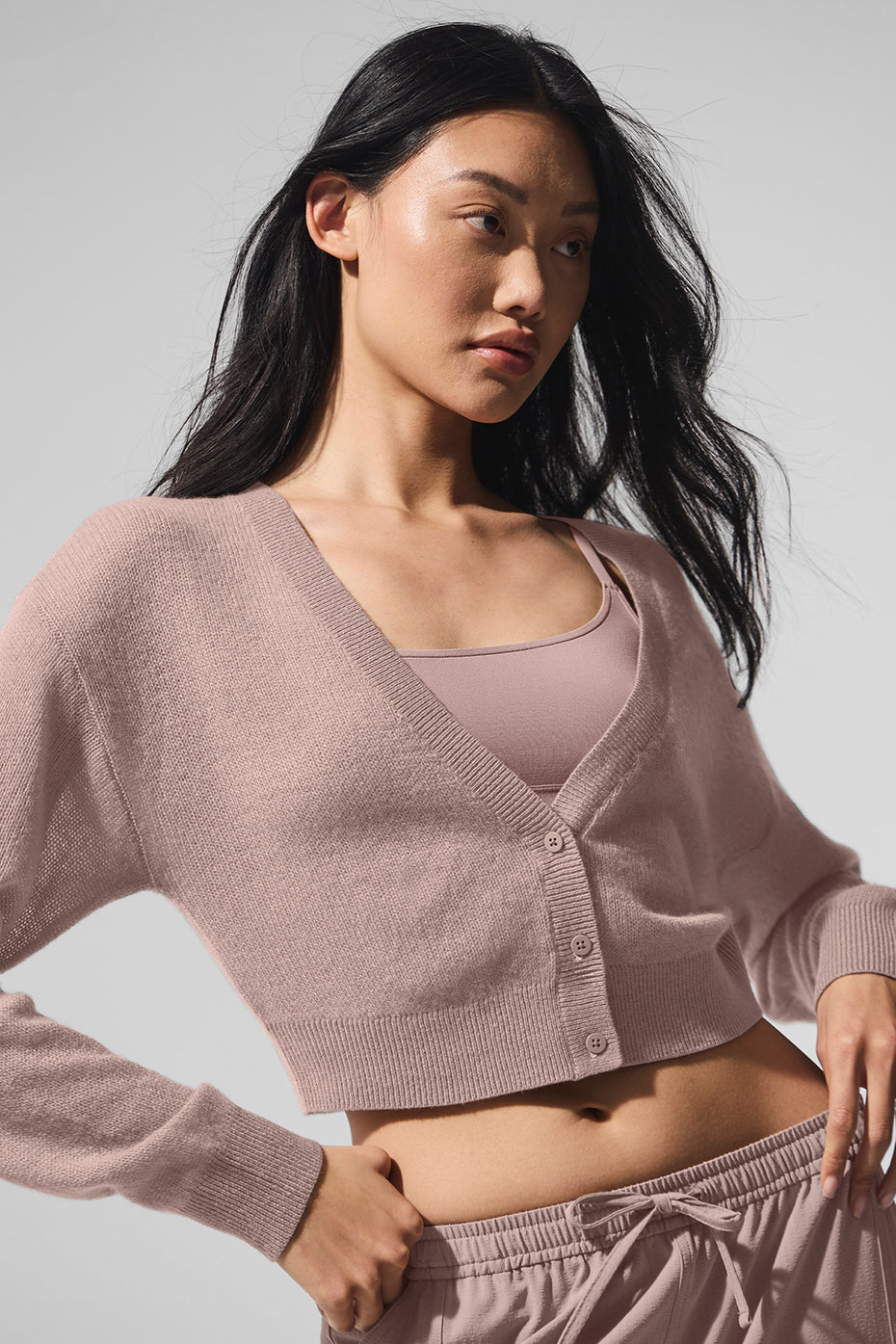 Sheer Cashmere Cropped Cardigan