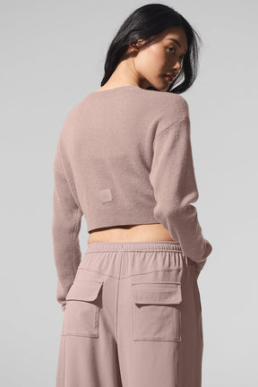 Sheer Cashmere Cropped Cardigan