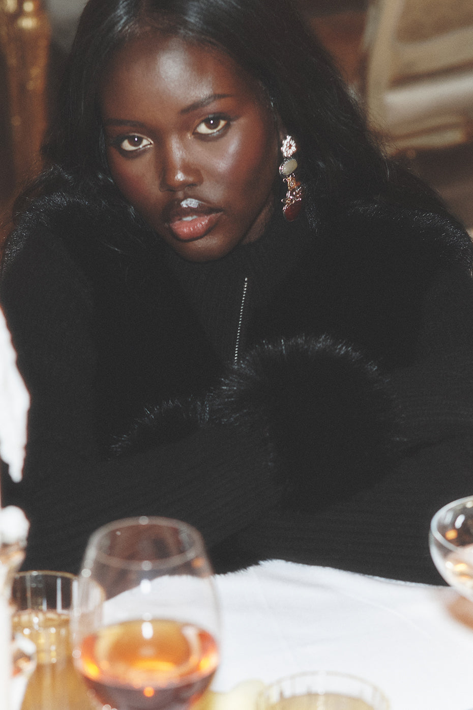 Faux Fur Cashmere Northstar Full Zip