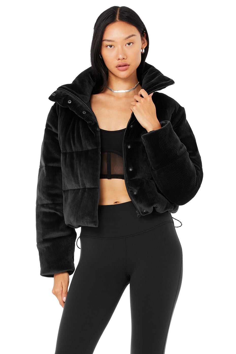 Ribbed Velour Gold Rush Puffer