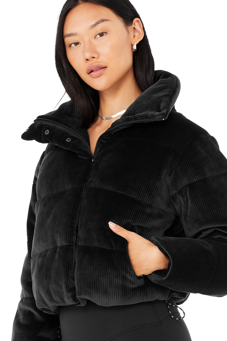 Ribbed Velour Gold Rush Puffer