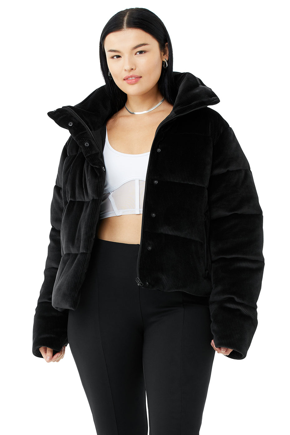 Ribbed Velour Gold Rush Puffer