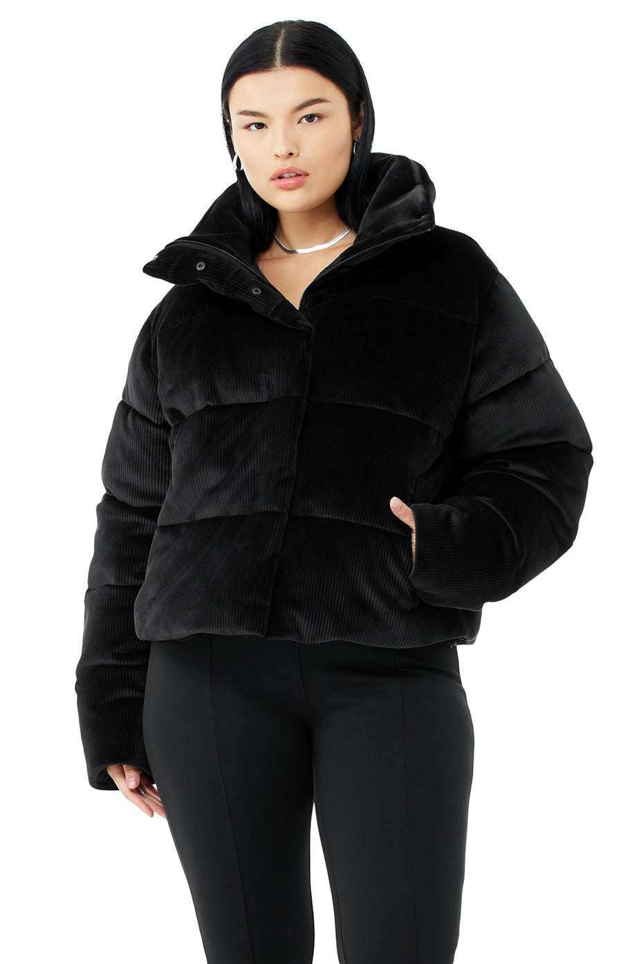 Ribbed Velour Gold Rush Puffer