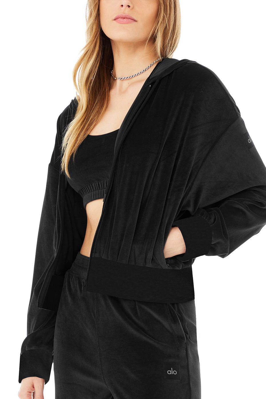 Velour Glimmer Full Zip Hoodie