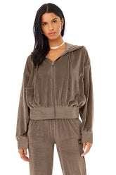 Velour Glimmer Full Zip Hoodie