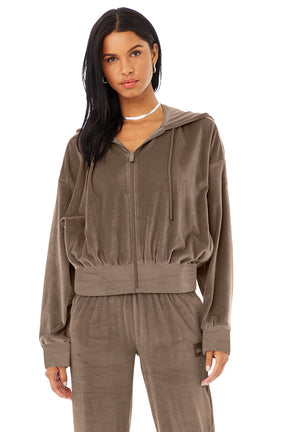 Velour Glimmer Full Zip Hoodie