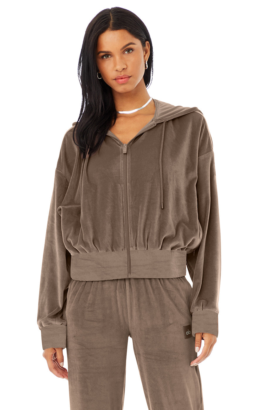 Velour Glimmer Full Zip Hoodie