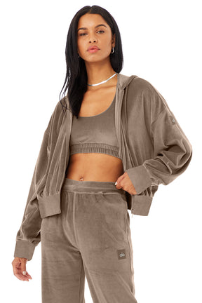 Velour Glimmer Full Zip Hoodie