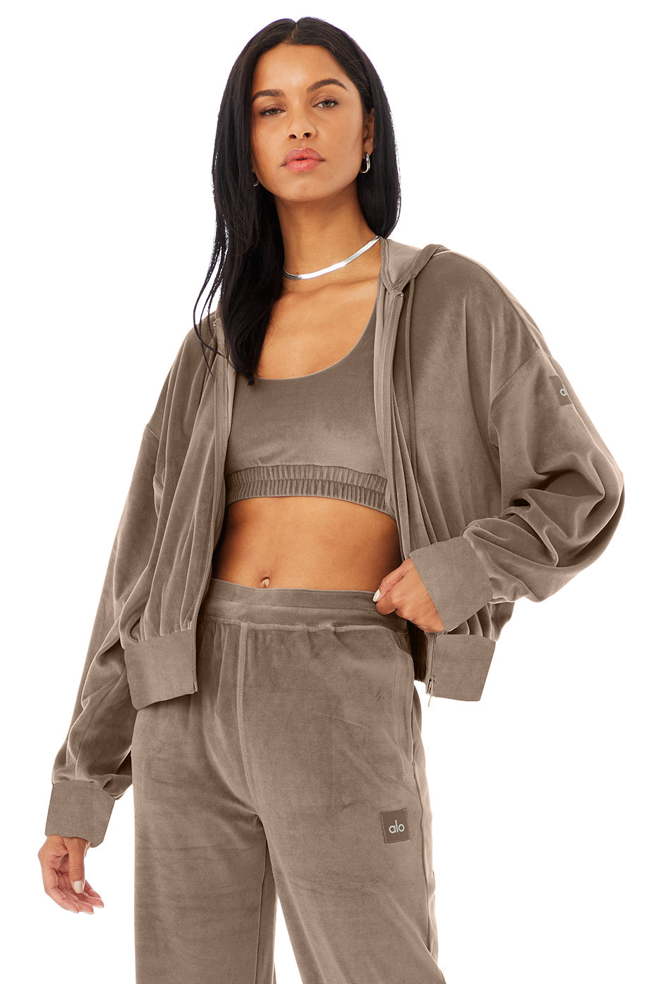 Velour Glimmer Full Zip Hoodie