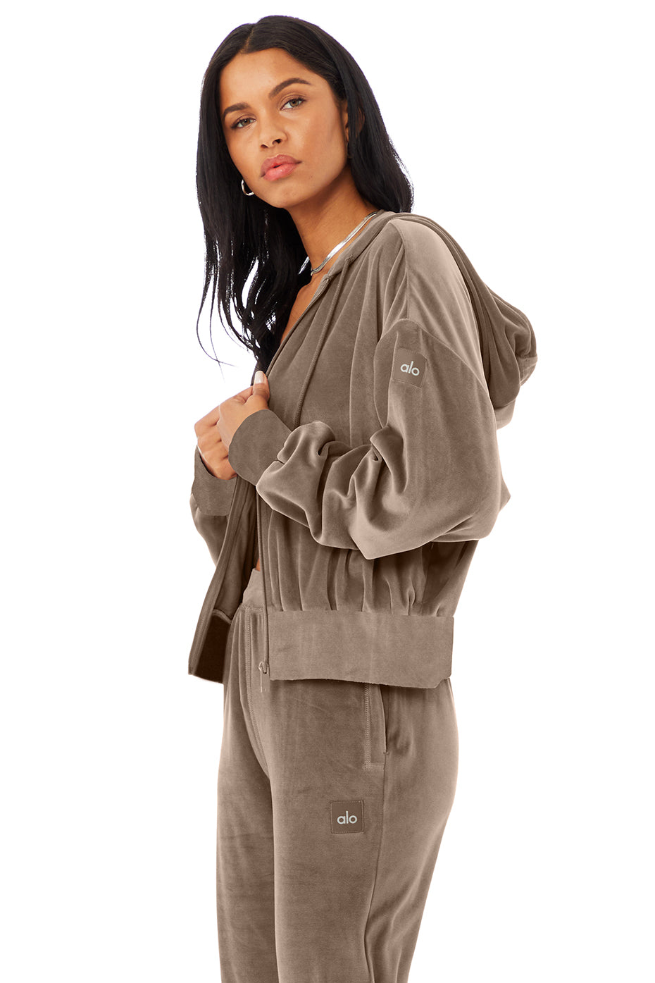 Velour Glimmer Full Zip Hoodie