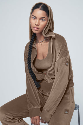 Velour Glimmer Full Zip Hoodie