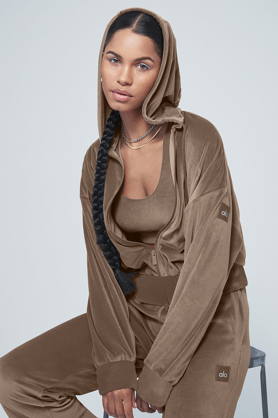 Velour Glimmer Full Zip Hoodie