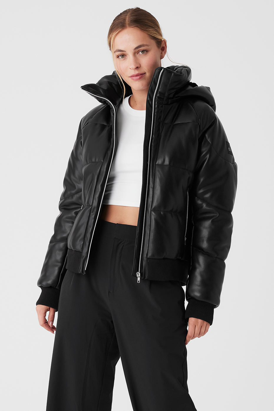 Faux Leather Boss Puffer