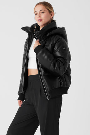 Faux Leather Boss Puffer