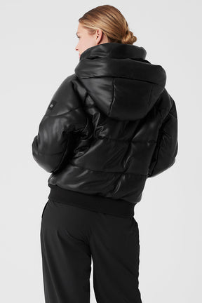 Faux Leather Boss Puffer