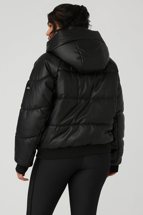Faux Leather Boss Puffer