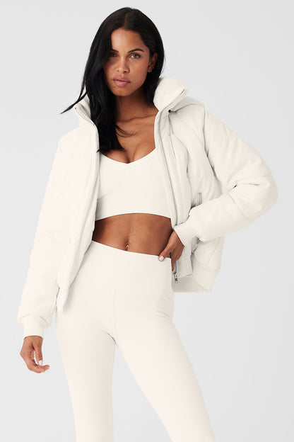 Faux Leather Boss Puffer