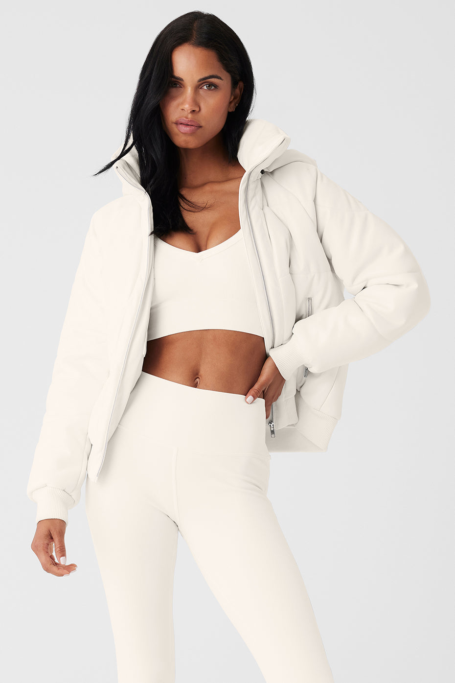 Faux Leather Boss Puffer