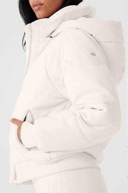 Faux Leather Boss Puffer
