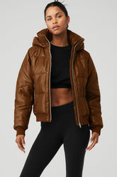 Faux Leather Boss Puffer