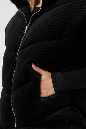 Ribbed Velour Mountain Side Puffer Vest