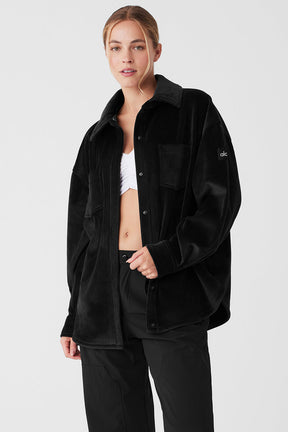 Ribbed Velour Mountain Side Shacket