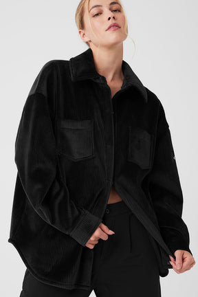 Ribbed Velour Mountain Side Shacket