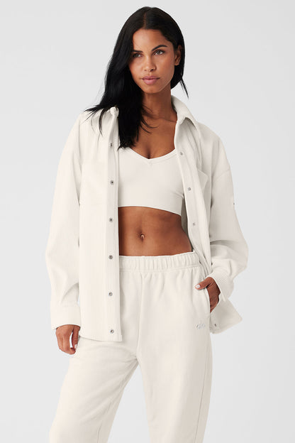 Ribbed Velour Mountain Side Shacket