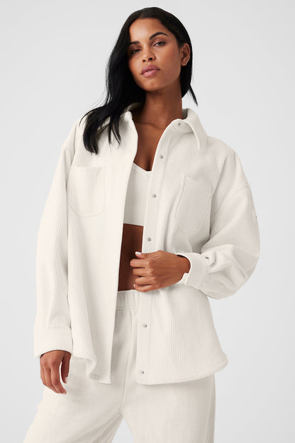 Ribbed Velour Mountain Side Shacket