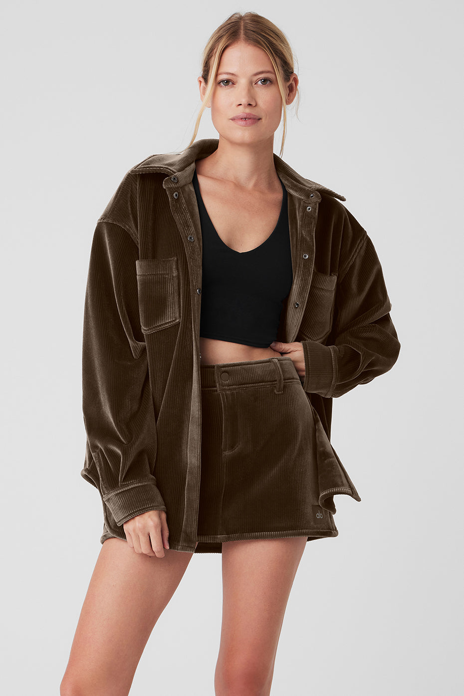 Ribbed Velour Mountain Side Shacket