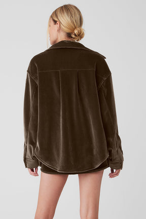 Ribbed Velour Mountain Side Shacket
